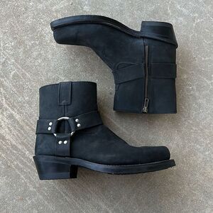 Old West Boots Leather Biker Harness Boots Black Men’s Size 8 EE